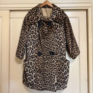 Leopard Print Faux Fur Women's Coat - Brown/Black